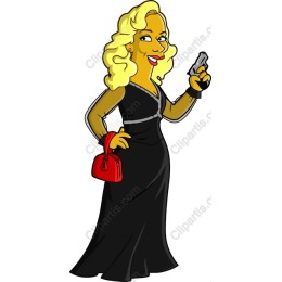 Confident Woman in Black Dress