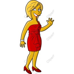 Elegant Red Dress Character