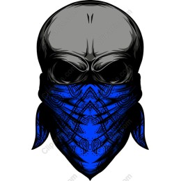 Blue Bandana Skull
