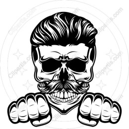 Vintage Skull with Mustache
