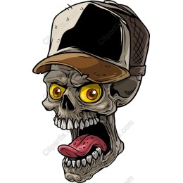 Screaming Skull with Trucker Hat