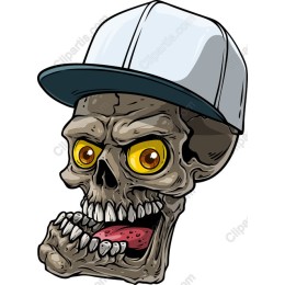 Whimsical Skull with Snapback Hat