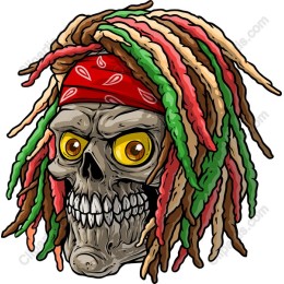 Colorful Skull Dreadlocks