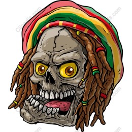 Vibrant Reggae Skull