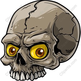 Cartoon Skull with Yellow Eyes