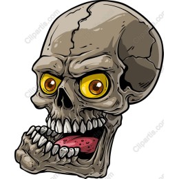 Whimsical Cartoon Skull