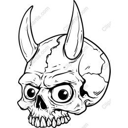 Quirky Horned Skull