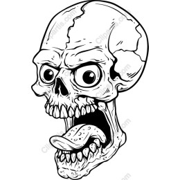 Eerie Exaggerated Skull