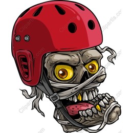 Edgy Skull with Red Helmet