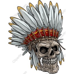 Warrior Skull with Feathered Headdress