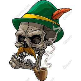 Vintage Smoking Skull