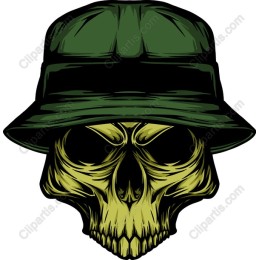 Green Bucket Hat Skull