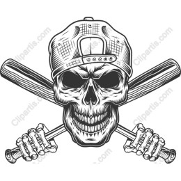 Edgy Skull Graphic with Baseball Cap