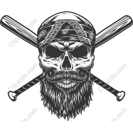 Pirate Skull & Crossed Bats