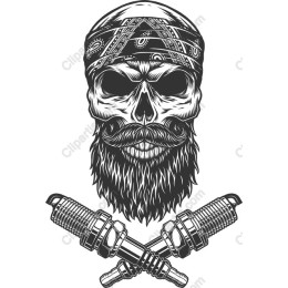 Rebellious Skull and Spark Plug