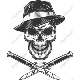 Edgy Skull with Daggers