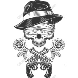 Vintage Skull and Guns