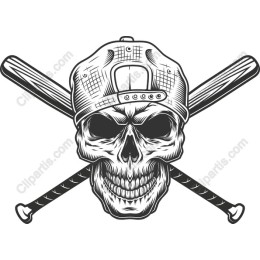 Urban Skull with Baseball Bats work
