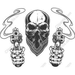 Rebellious Skull with Guns