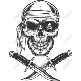 Pirate Skull and Crossed Sabers
