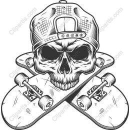 Skull and Skateboard