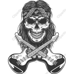Rock Skull with Crossed Guitars