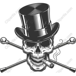 Edgy Top Hat Skull