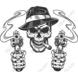 Rebellious Skull with Guns
