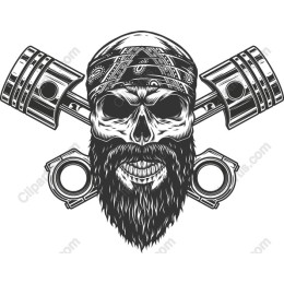 Rebel Skull and Piston