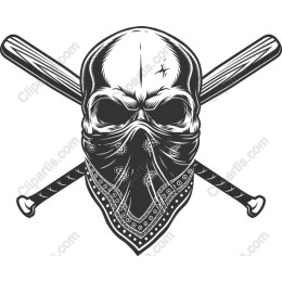 Edgy Skull with Bandana