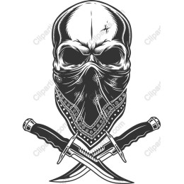 Rebellious Skull and Crossed Knives