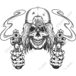 Fierce Skull with Revolvers