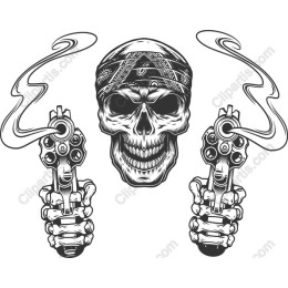 Rebellious Skull with Dual Guns