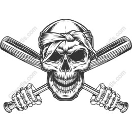 Fierce Skull with Crossed Bats