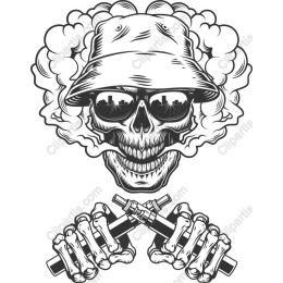 Urban Skull with Bucket Hat and Sunglasses