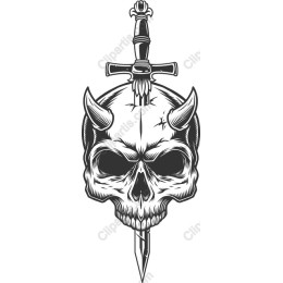 Menacing Skull with Sword