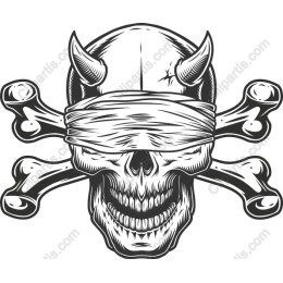 Blindfold Skull and Crossbones