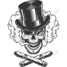 Vintage Skeleton with Top Hat and Cigar