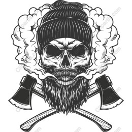 Fierce Skull and Axes Vintage