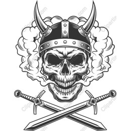 Viking Skull with Crossed Swords