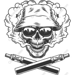 Urban Skull with Bucket Hat and Sunglasses