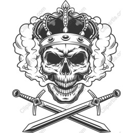 Crowned Skull with Crossed Swords