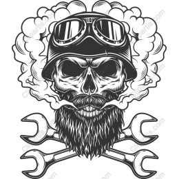 Rebel Skull with Wrenches