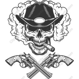 Wild West Skull and Revolvers