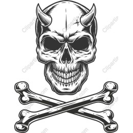 Devilish Skull and Crossbones