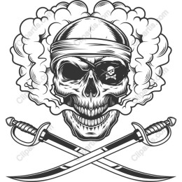 Pirate Skull with Swords