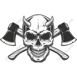 Menacing Skull with Axes