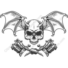 Skull and Bat Wings