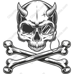 Devilish Skull and Crossbones