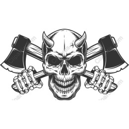 Fierce Skull with Crossed Axes